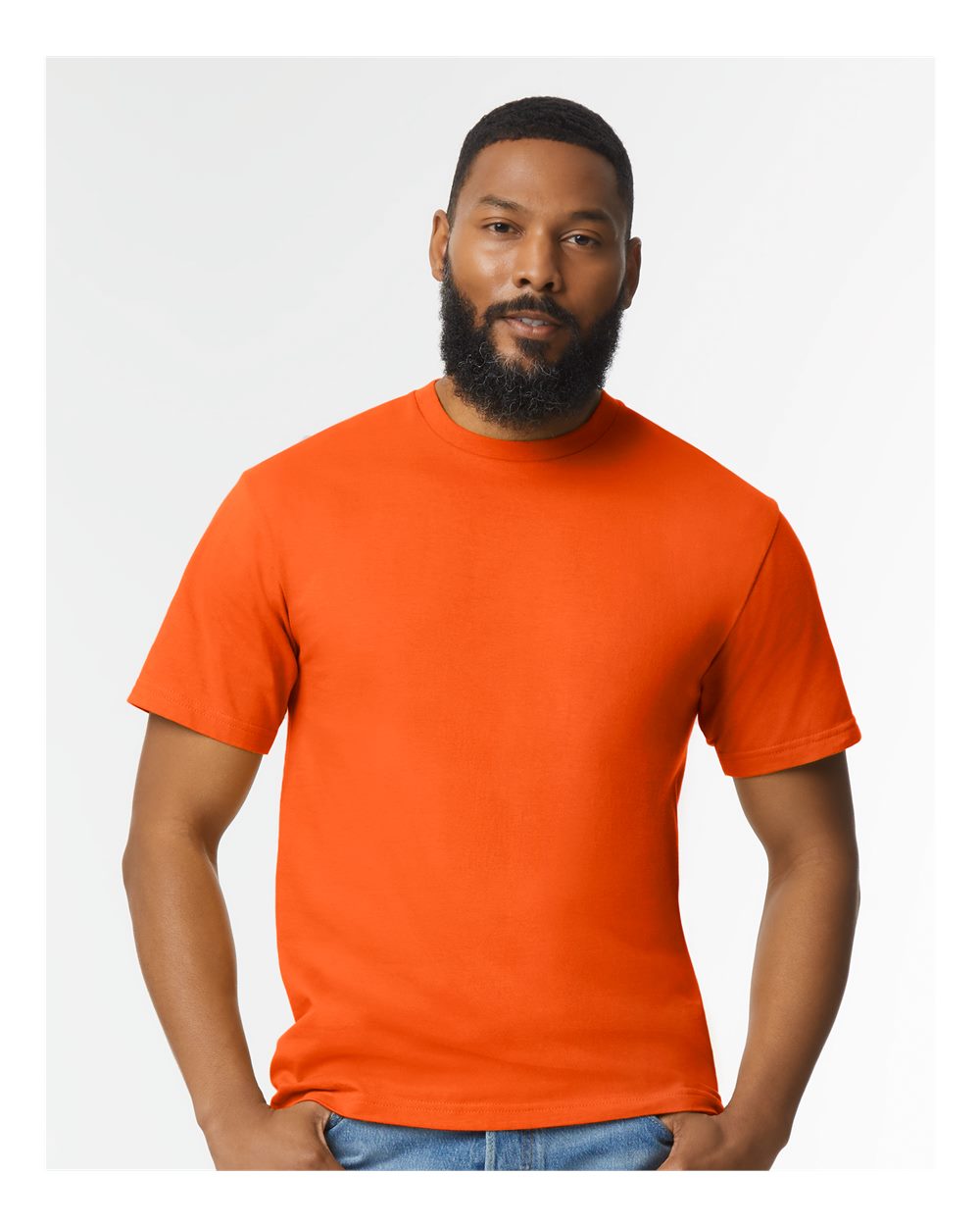 Men's Softstyle® Midweight T-Shirt - OnModelFront - B00860663 - Orange