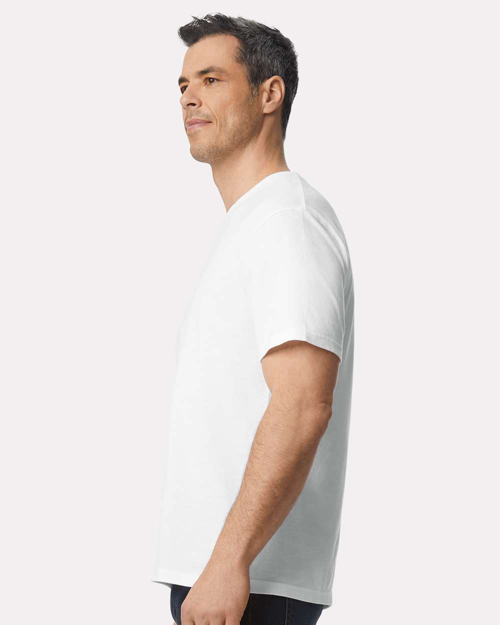 Men's Softstyle® Midweight T-Shirt - OnModelSide - B00860003 - White
