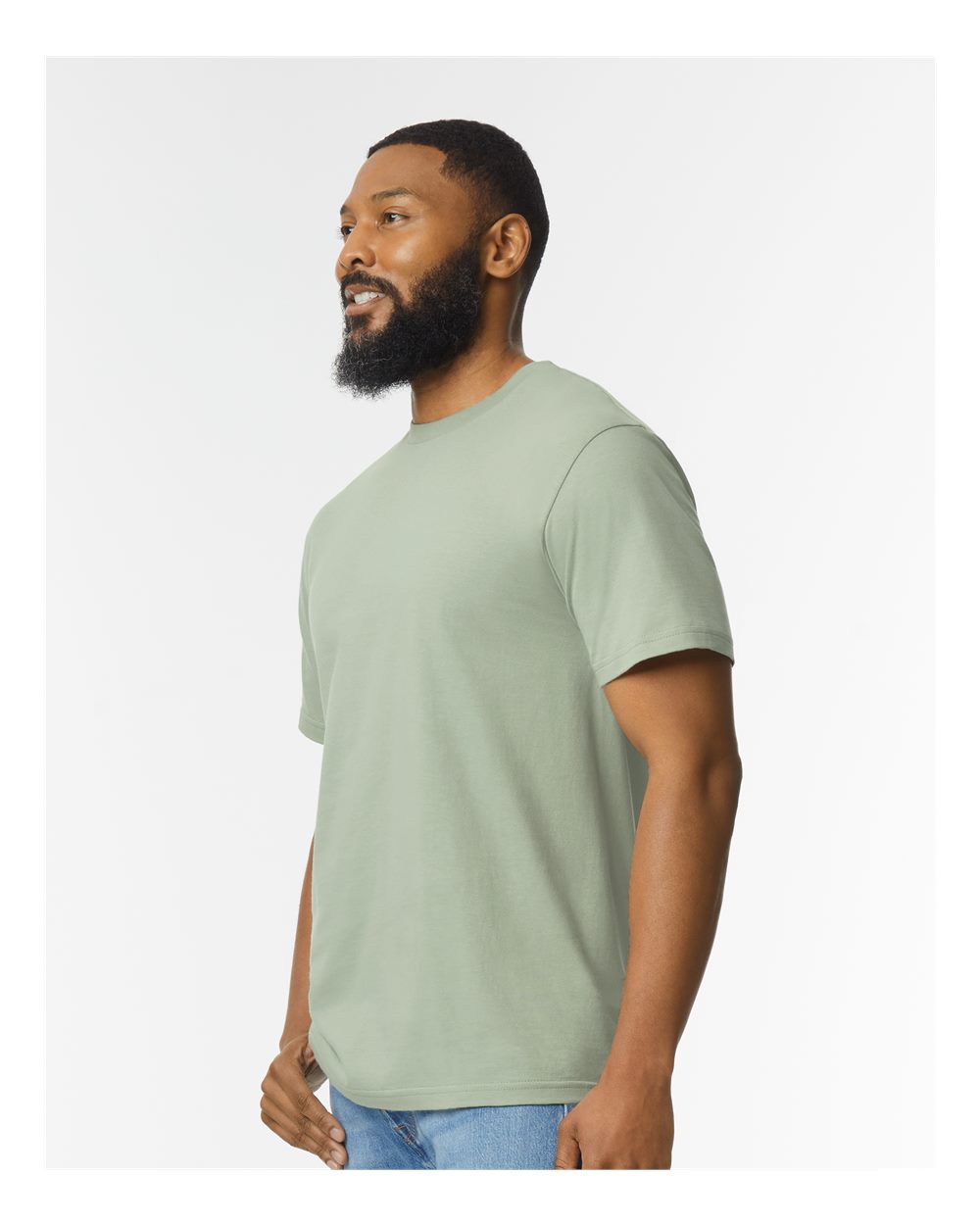 Men's Softstyle® Midweight T-Shirt - OnModelSide - B00860173 - Sage
