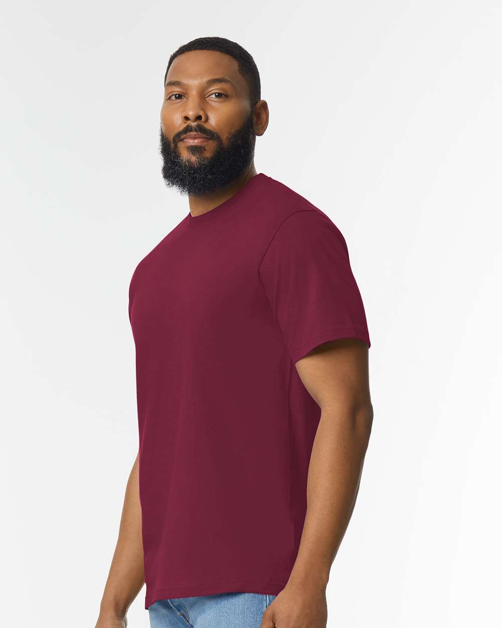 Men's Softstyle® Midweight T-Shirt - OnModelSide - B00860533 - Maroon