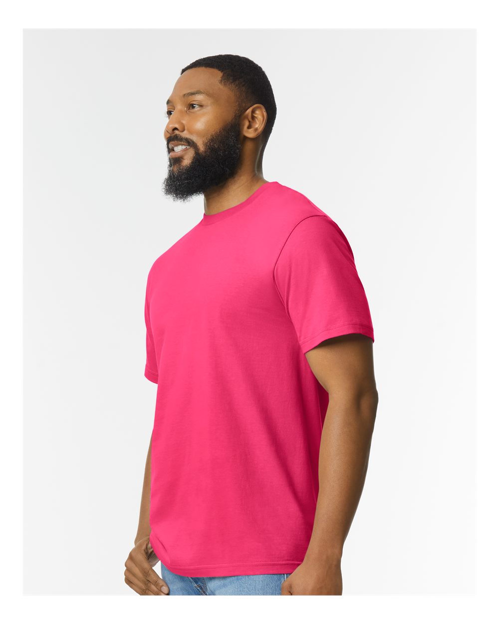 Men's Softstyle® Midweight T-Shirt - OnModelSide - B00860693 - Heliconia
