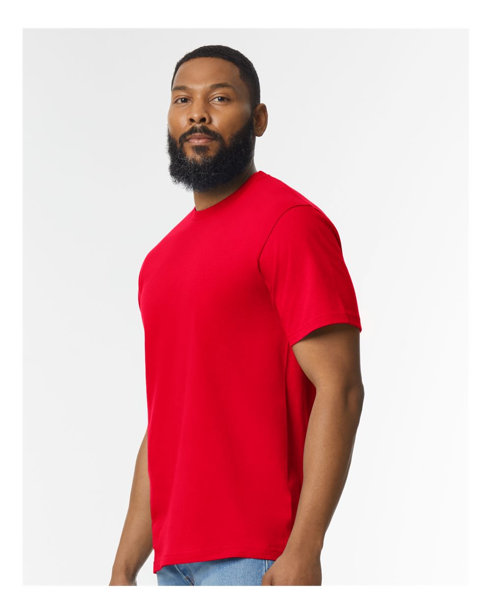 Men's Softstyle® Midweight T-Shirt - OnModelSide - B00860703 - Red