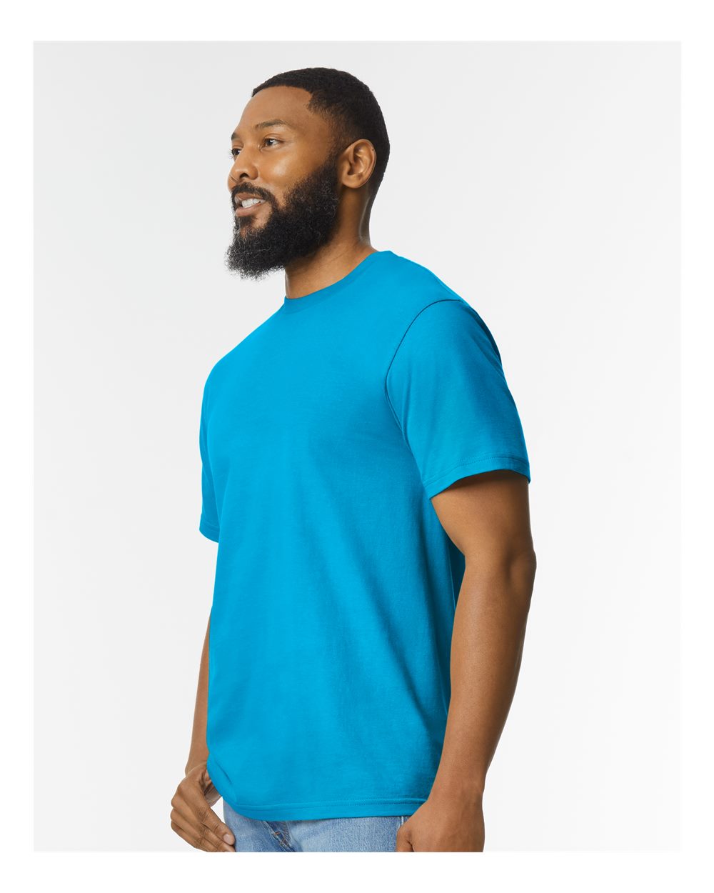 Men's Softstyle® Midweight T-Shirt - OnModelSide - B00860763 - Sapphire