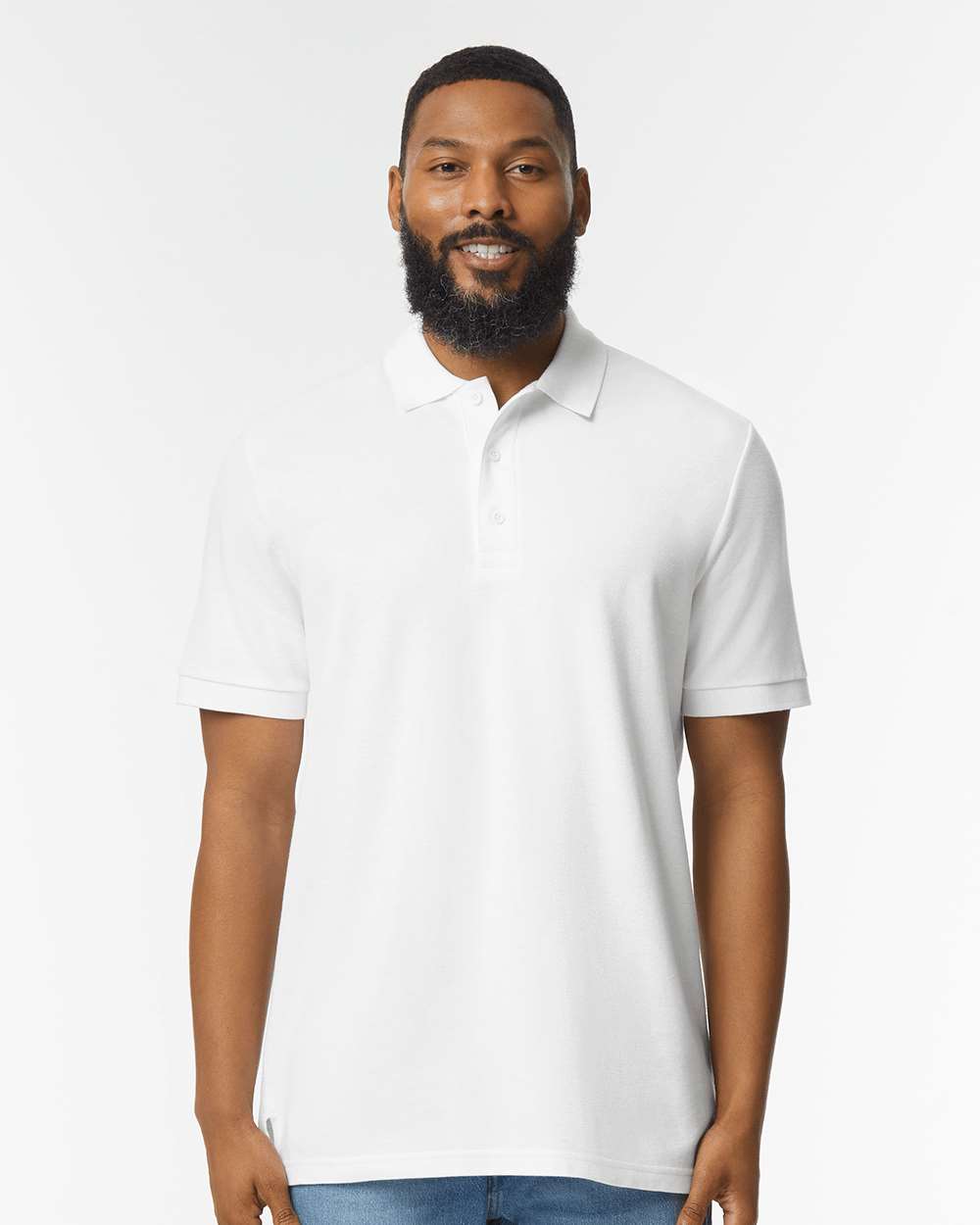 Men's Hammer™ Pique Polo - OnModelFront - B01560003 - White