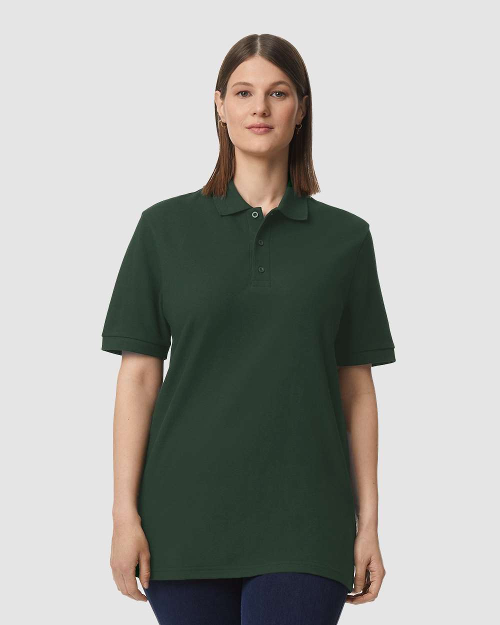 Men's Hammer™ Pique Polo - OnModelFront - B01560543 - Forest Green