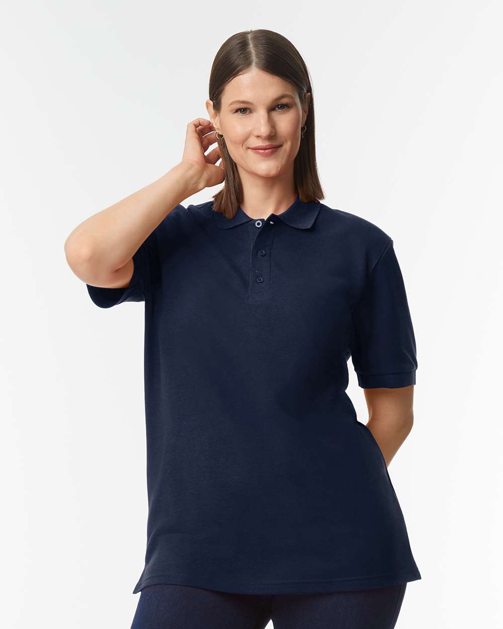 Men's Hammer™ Pique Polo - OnModelFront - B01560653 - Navy