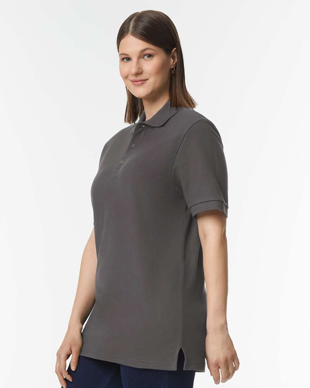 Men's Hammer™ Pique Polo - OnModelSide - B01560093 - Charcoal