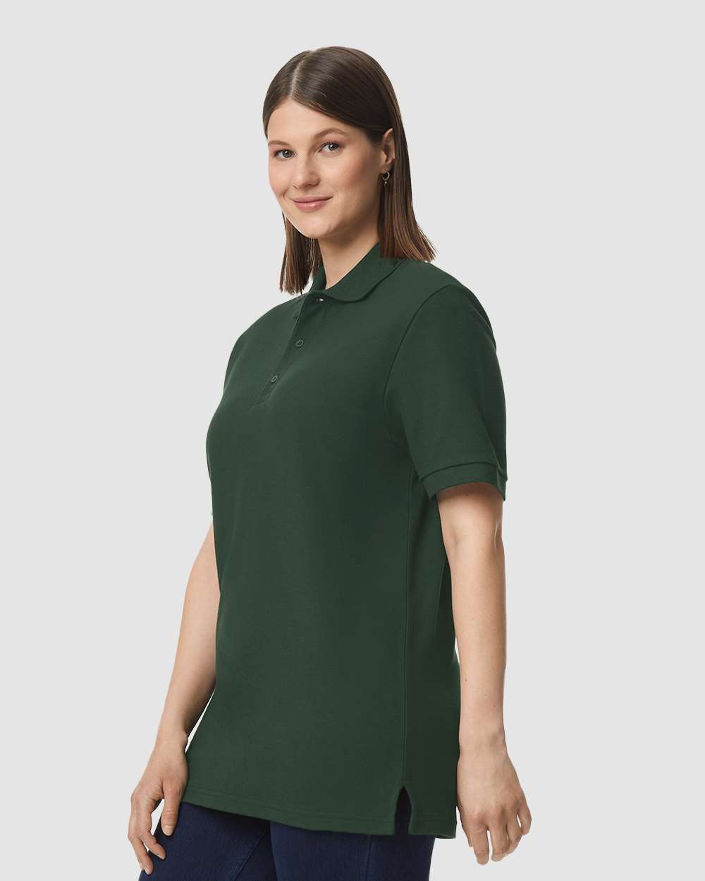 Men's Hammer™ Pique Polo - OnModelSide - B01560543 - Forest Green