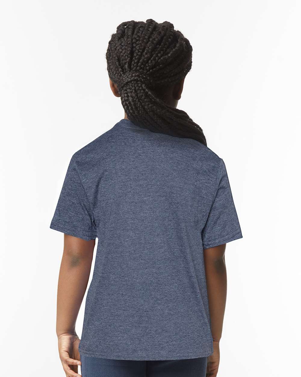 Youth Softstyle® T-Shirt - OnModelBack - B01660612 - Heather Navy