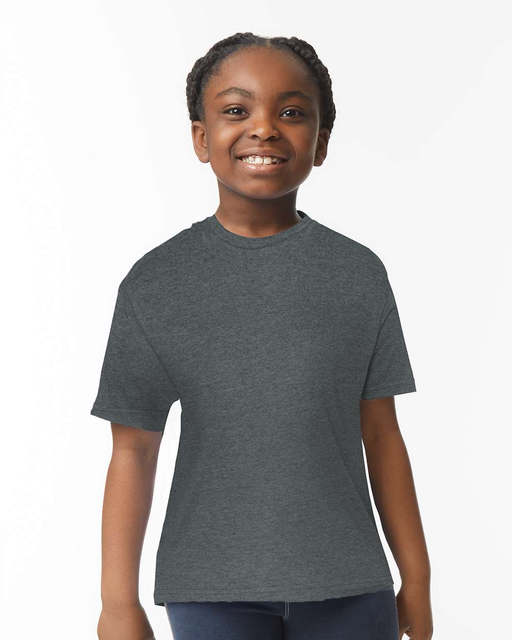 Youth Softstyle® T-Shirt - OnModelFront - B01660102 - Dark Heather