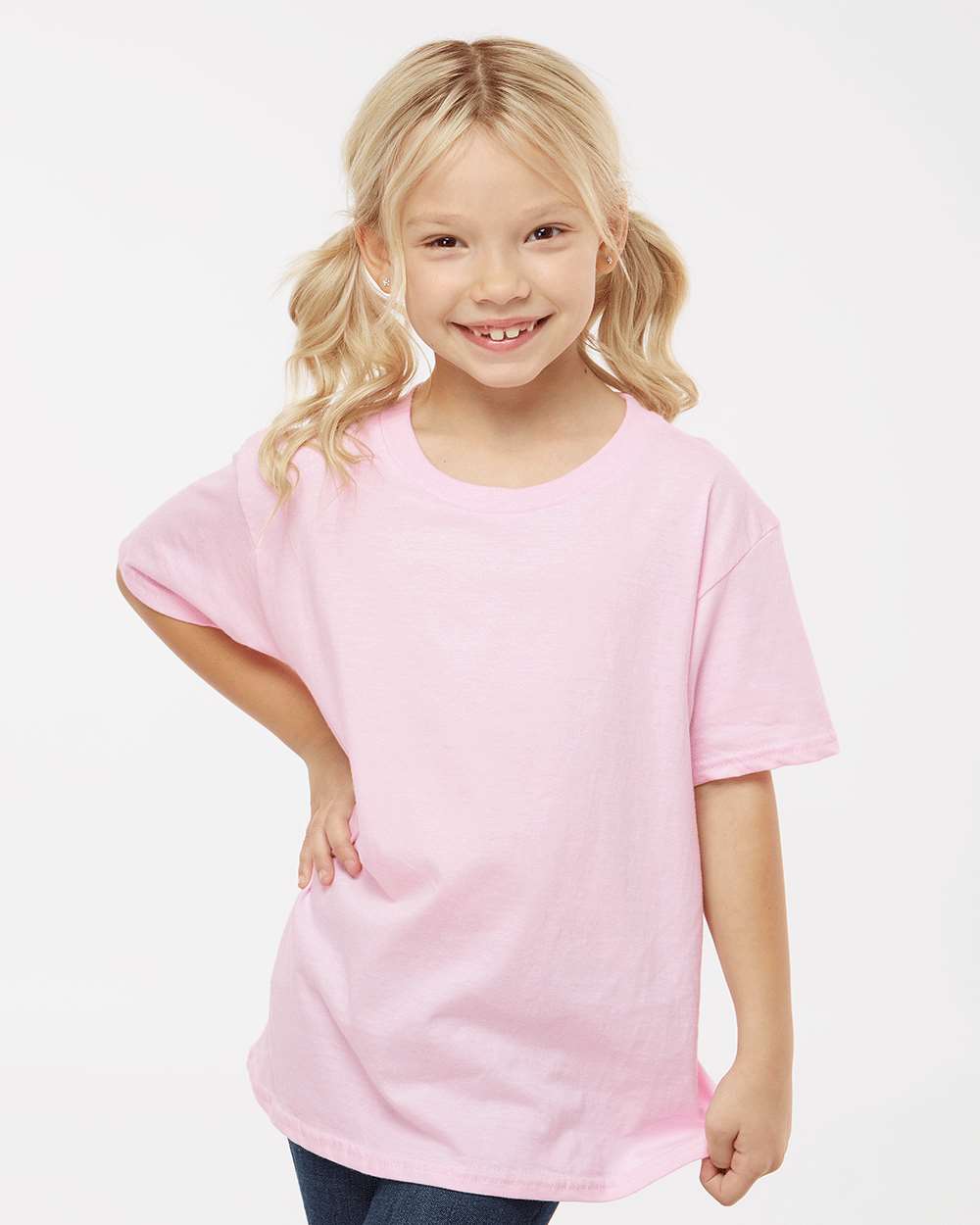 Youth Softstyle® T-Shirt - OnModelFront - B01660302 - Light Pink