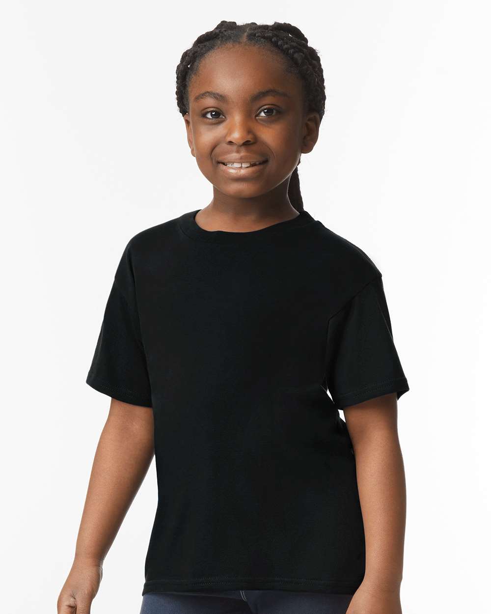 Youth Softstyle® T-Shirt - OnModelFront - B01660502 - Black
