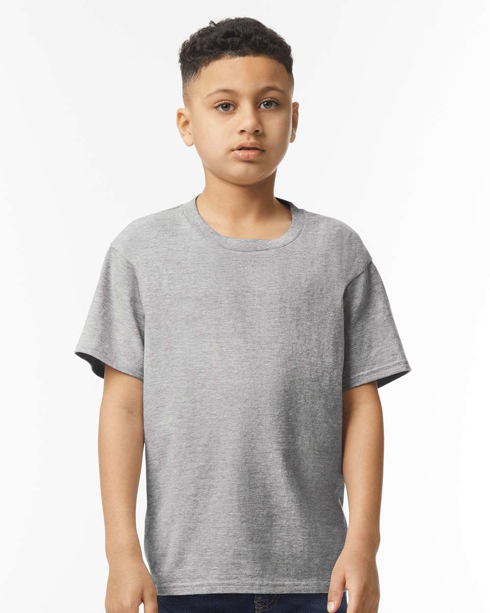 Youth Softstyle® T-Shirt - OnModelFront - B01660582 - Sport Grey