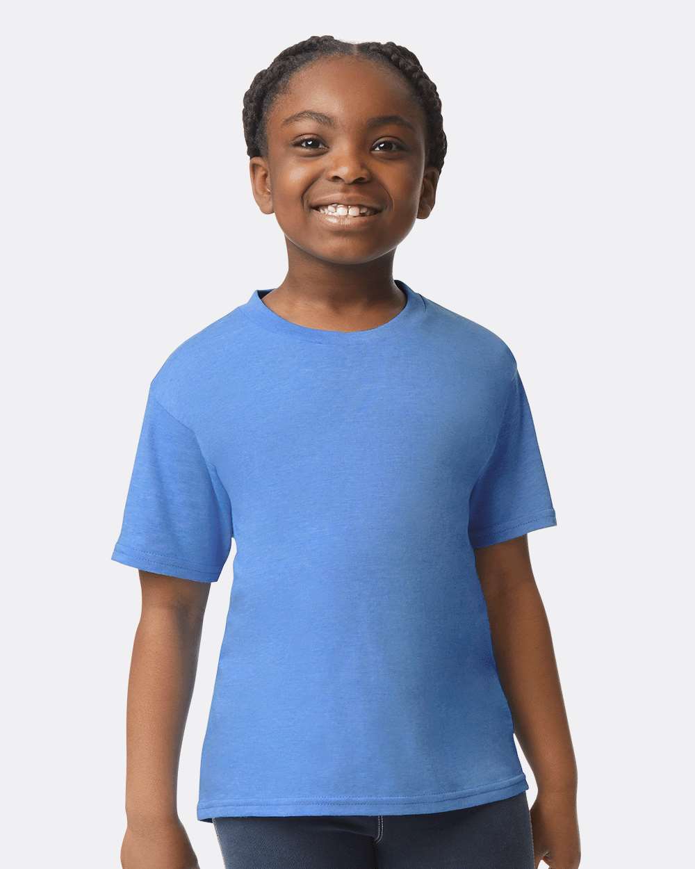 Youth Softstyle® T-Shirt - OnModelFront - B01660762 - Heather Royal