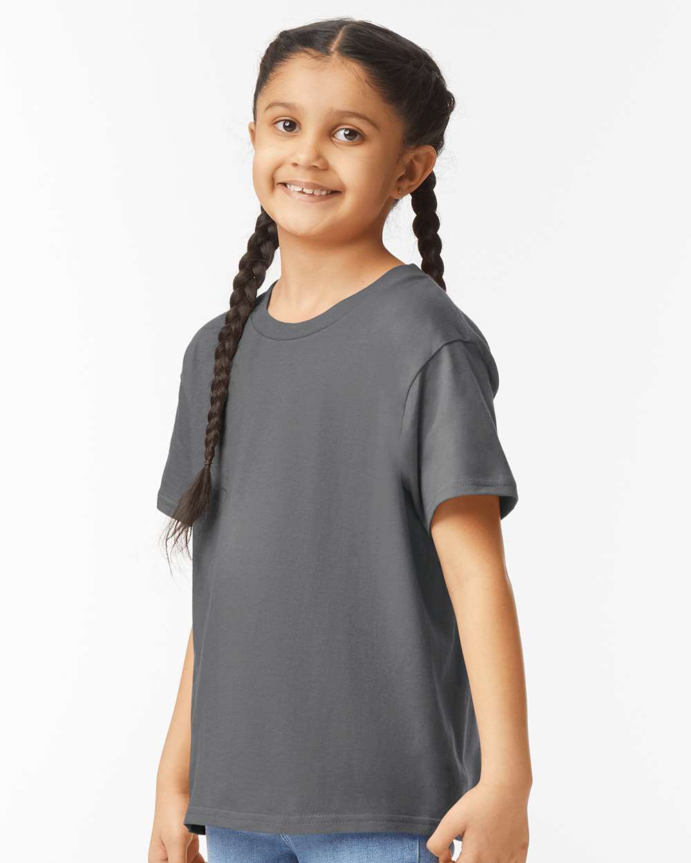 Youth Softstyle® T-Shirt - OnModelSide - B01660092 - Charcoal