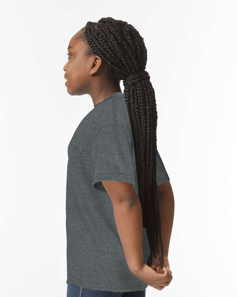 Youth Softstyle® T-Shirt - OnModelSide - B01660102 - Dark Heather