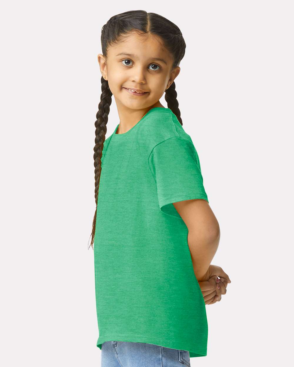 Youth Softstyle® T-Shirt - OnModelSide - B01660172 - Heather Irish Green