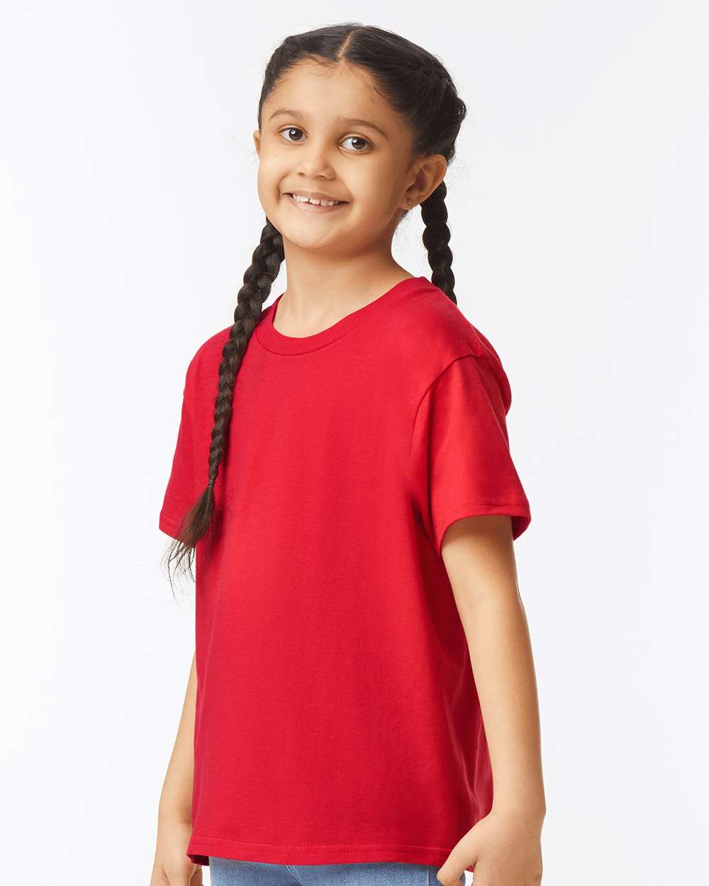 Youth Softstyle® T-Shirt - OnModelSide - B01660702 - Red