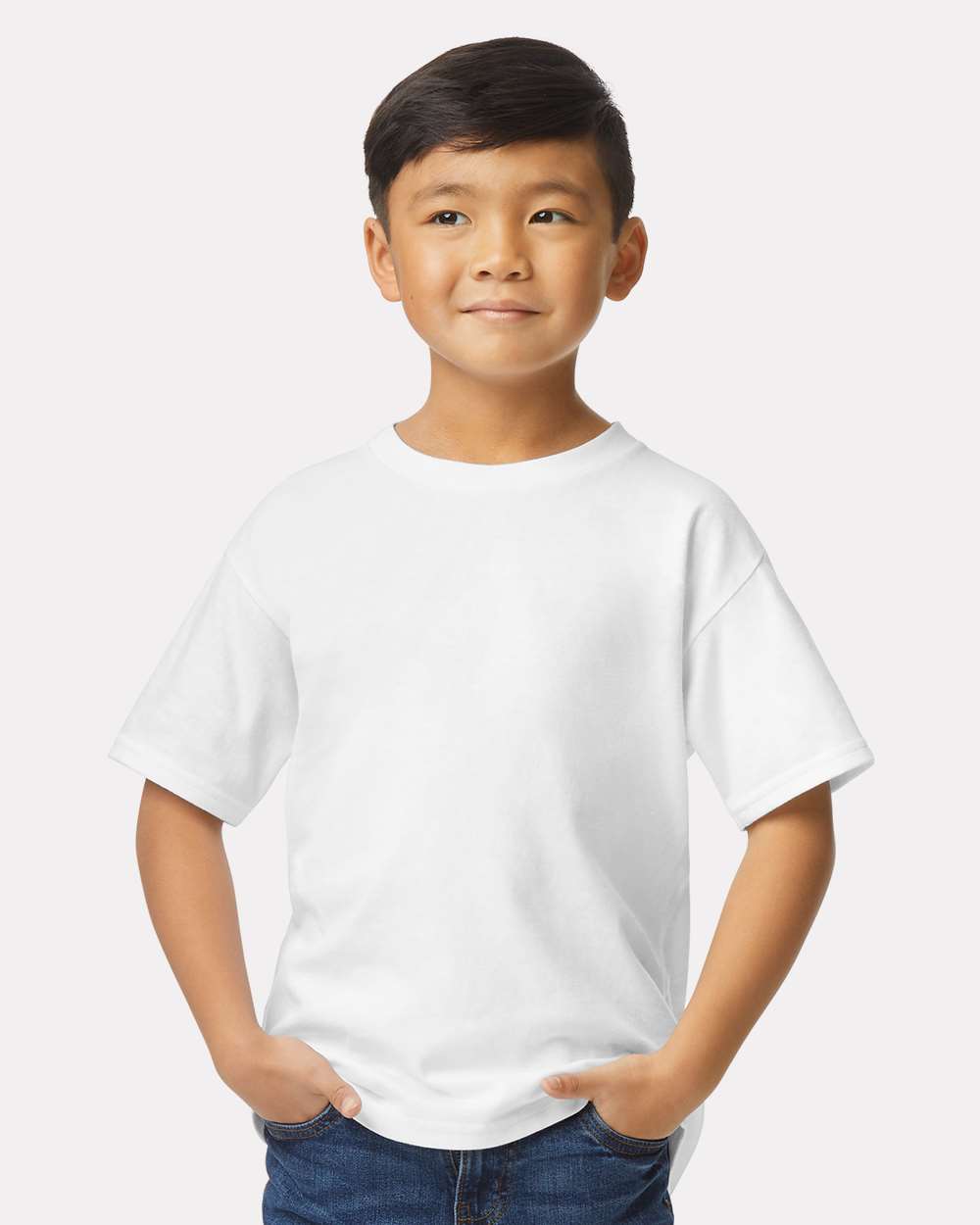 Youth Softstyle® Midweight T-Shirt - OnModelFront - B01960002 - White