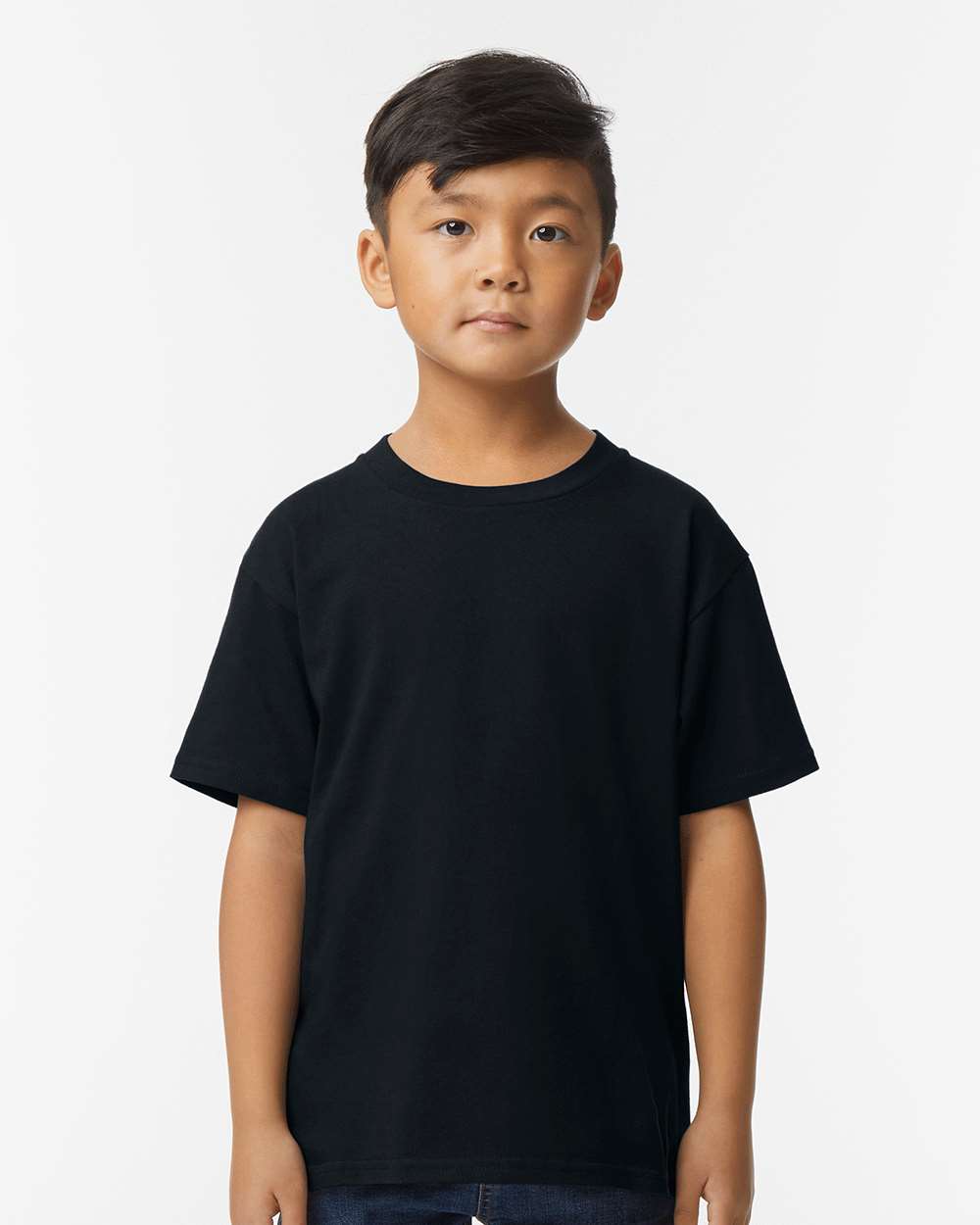 Youth Softstyle® Midweight T-Shirt - OnModelFront - B01960502 - Pitch Black