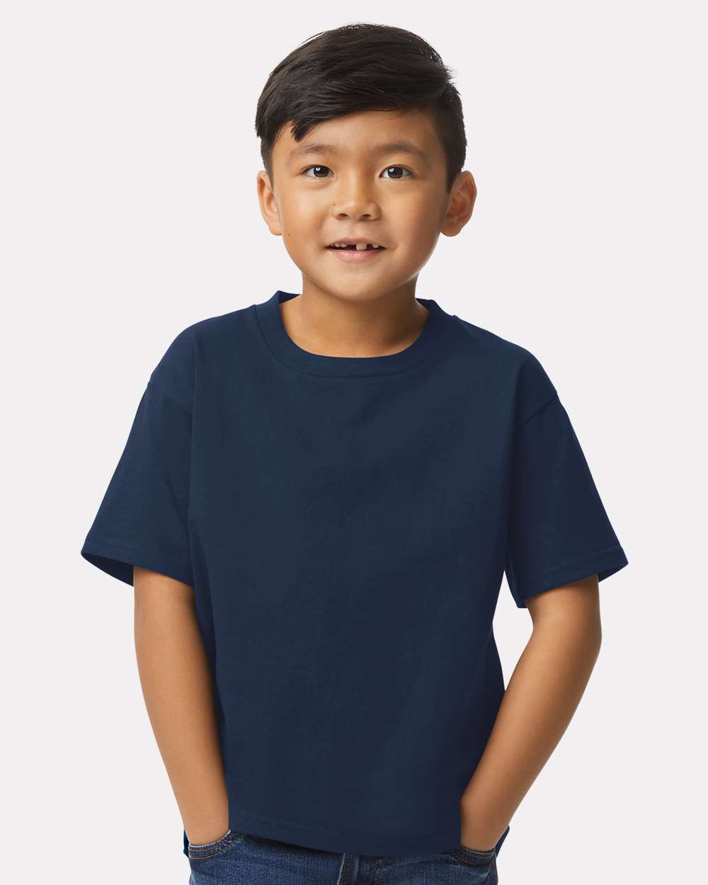 Youth Softstyle® Midweight T-Shirt - OnModelFront - B01960652 - Navy