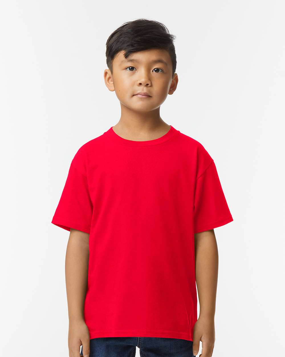Youth Softstyle® Midweight T-Shirt - OnModelFront - B01960702 - Red