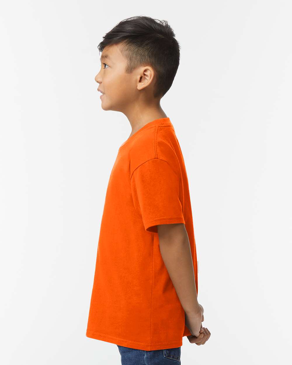 Youth Softstyle® Midweight T-Shirt - OnModelSide - B01960662 - Orange