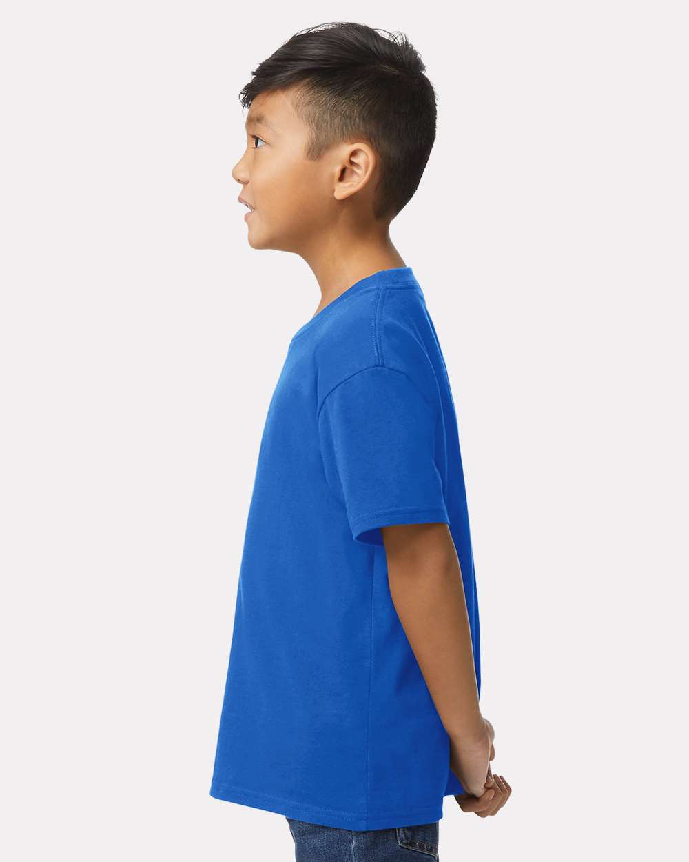 Youth Softstyle® Midweight T-Shirt - OnModelSide - B01960752 - Royal
