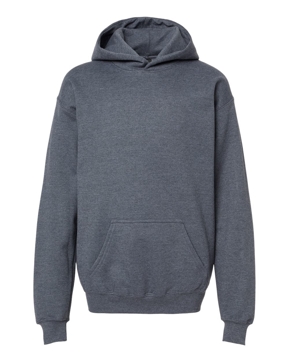Youth Softstyle® Midweight Hooded Sweatshirt - Front - B00960092 - Dark Heather