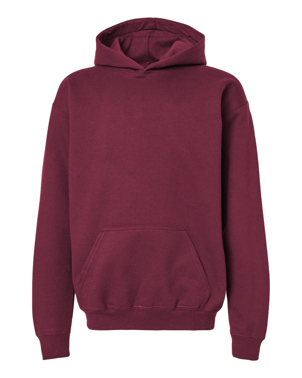 Youth Softstyle® Midweight Hooded Sweatshirt - Front - B00960532 - Maroon