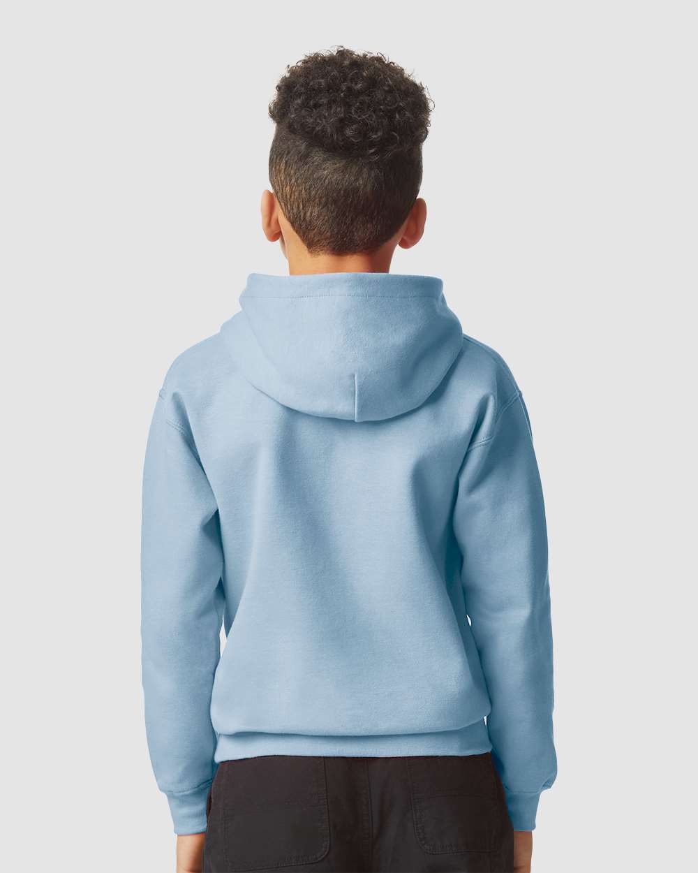 Youth Softstyle® Midweight Hooded Sweatshirt - OnModelBack - B00960372 - Stone Blue