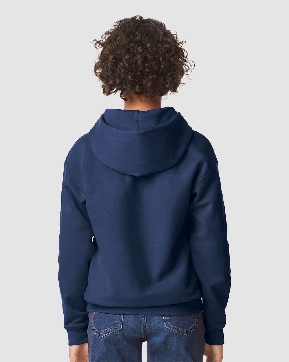 Youth Softstyle® Midweight Hooded Sweatshirt - OnModelBack - B00960652 - Navy