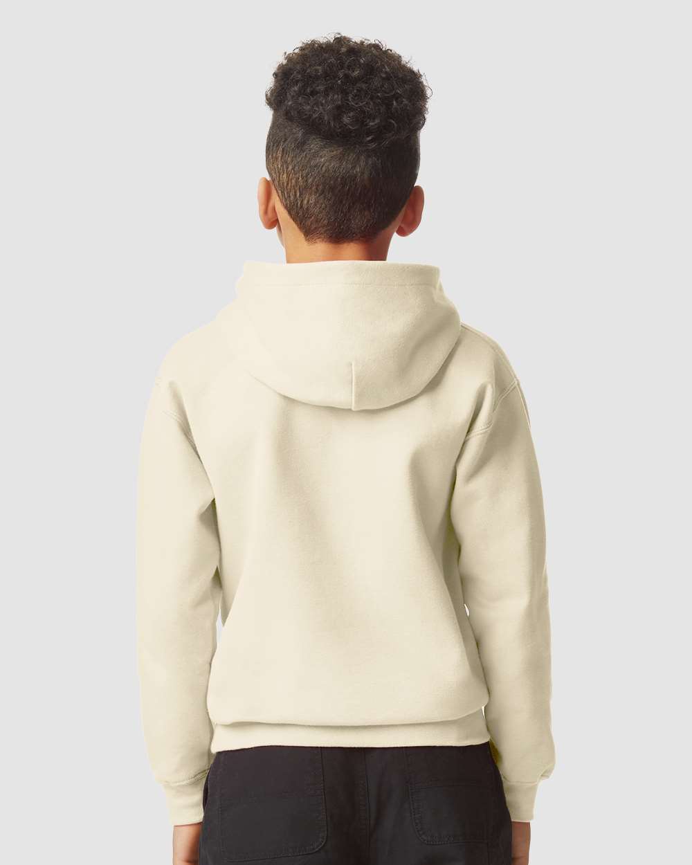 Youth Softstyle® Midweight Hooded Sweatshirt - OnModelBack - B00960732 - Sand