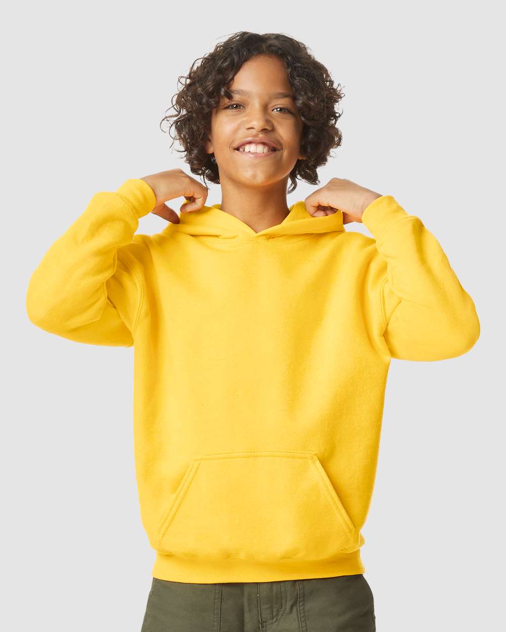 Youth Softstyle® Midweight Hooded Sweatshirt - OnModelFront - B00960402 - Daisy