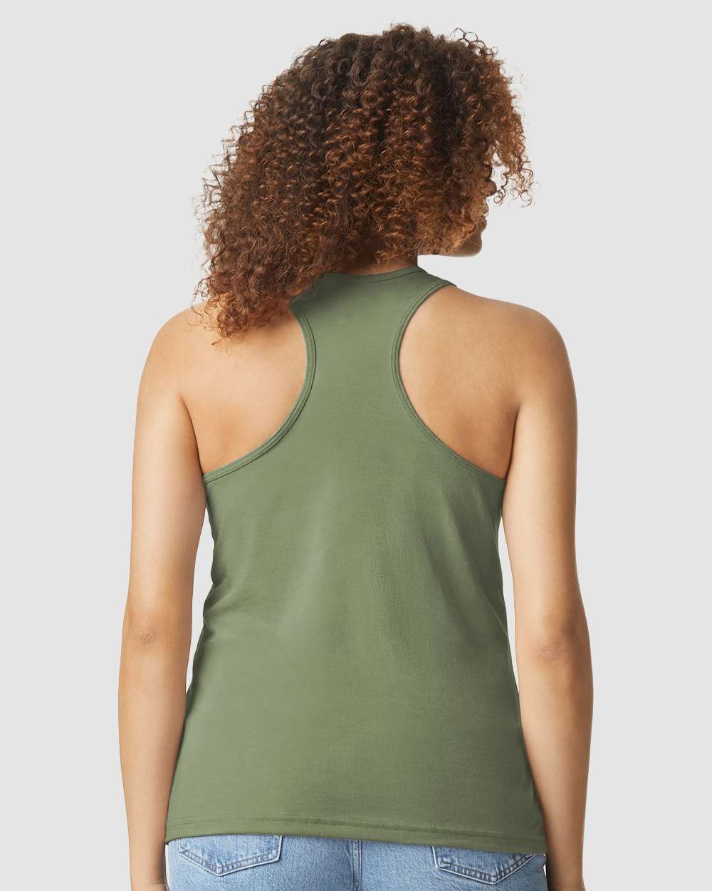 Women's Softstyle® CVC Racerback Tank Top - OnModelBack - B02160173 - Cactus