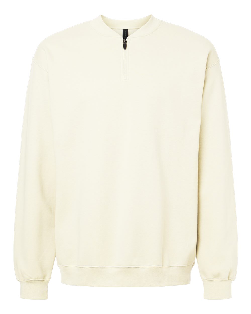 Unisex Softstyle® Midweight 1/4 Zip Sweatshirt - Front - B02660023 - Off White