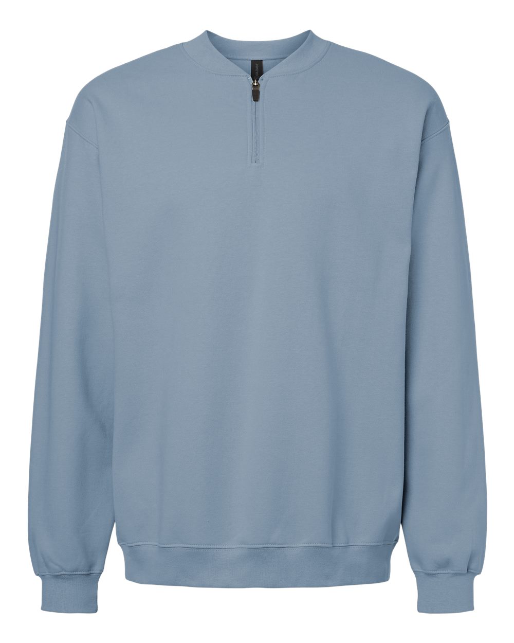 Unisex Softstyle® Midweight 1/4 Zip Sweatshirt - Front - B02660253 - Stone Blue