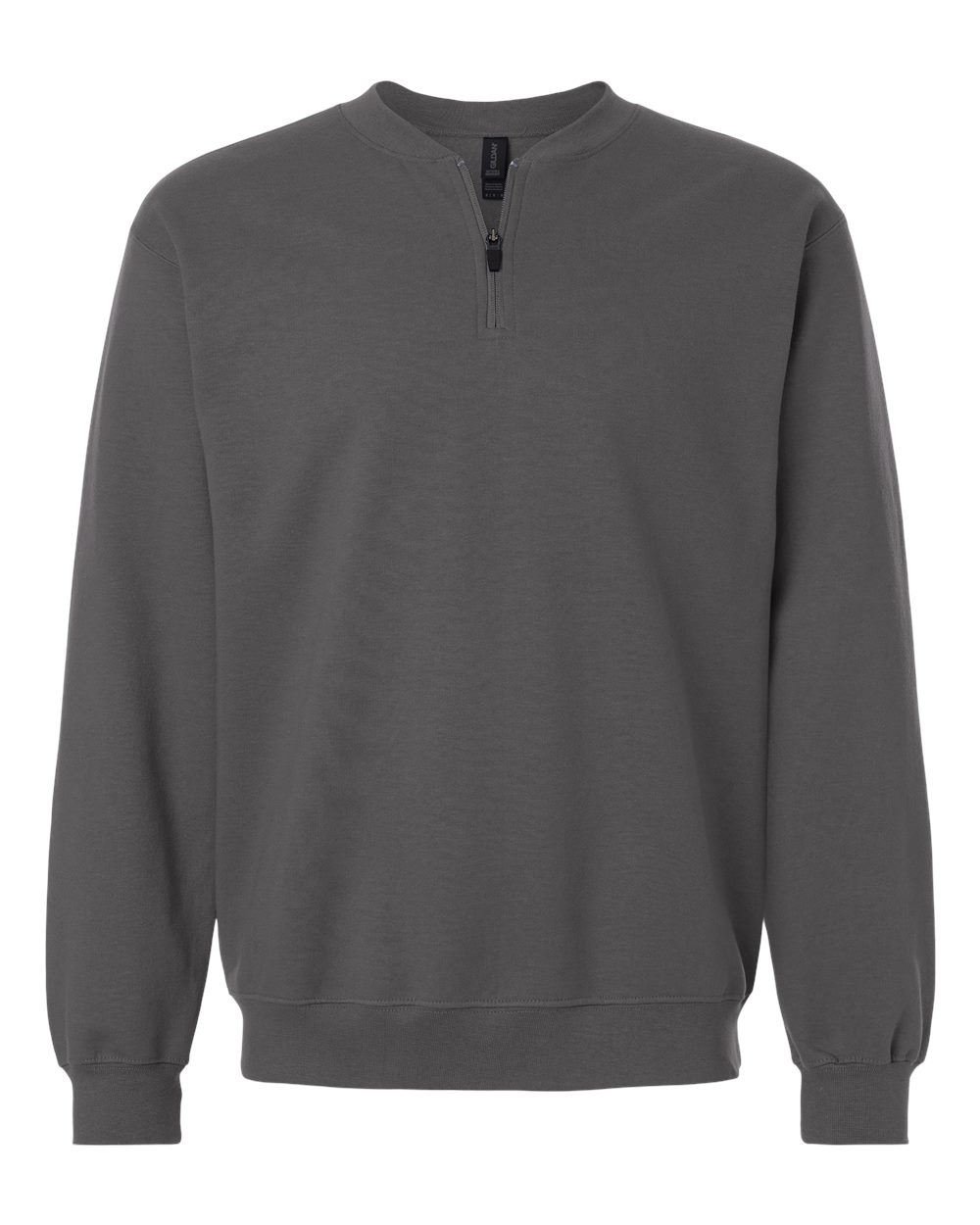 Unisex Softstyle® Midweight 1/4 Zip Sweatshirt - Front - B02660493 - Charcoal