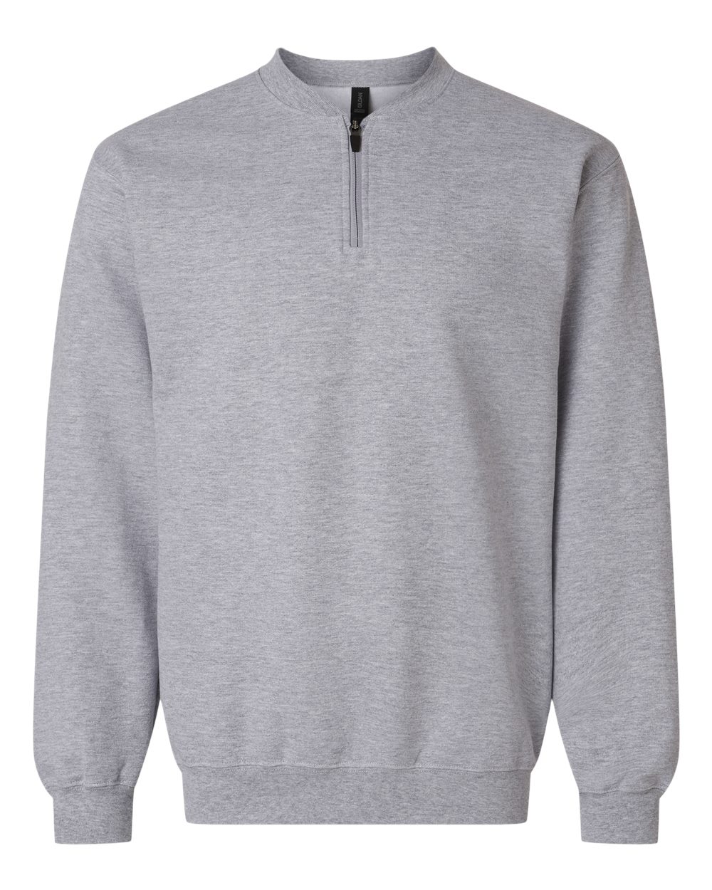 Unisex Softstyle® Midweight 1/4 Zip Sweatshirt - Front - B02660583 - Sport Grey
