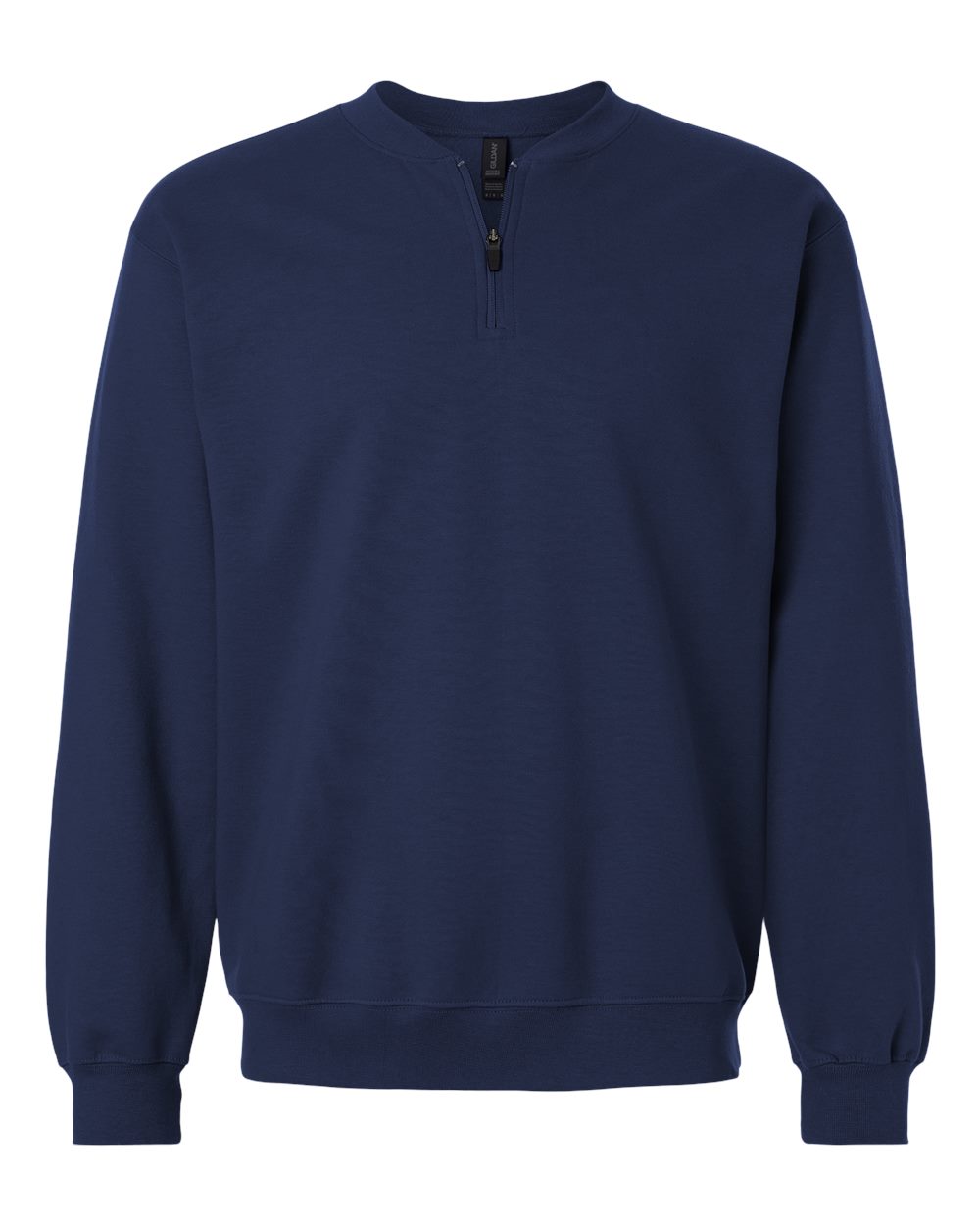 Unisex Softstyle® Midweight 1/4 Zip Sweatshirt - Front - B02660653 - Navy