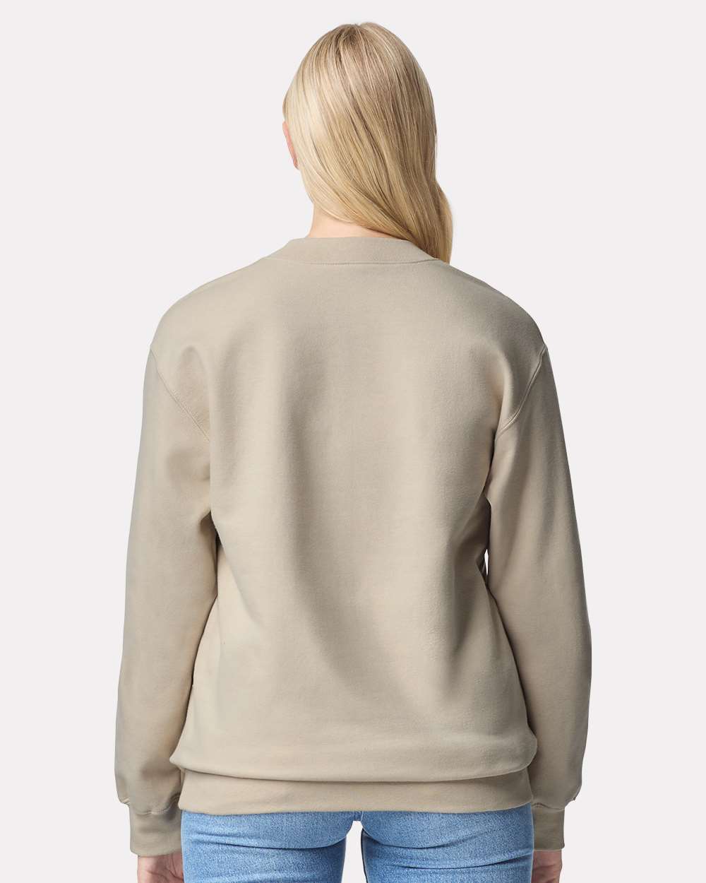Unisex Softstyle® Midweight 1/4 Zip Sweatshirt - OnModelBack - B02660243 - Sand