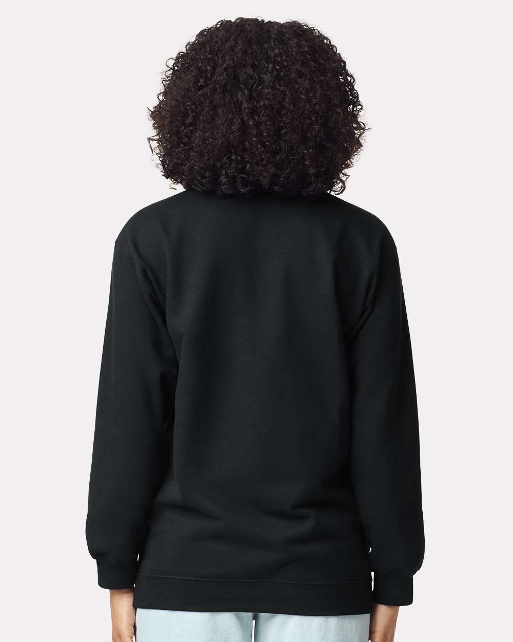 Unisex Softstyle® Midweight 1/4 Zip Sweatshirt - OnModelBack - B02660503 - Black