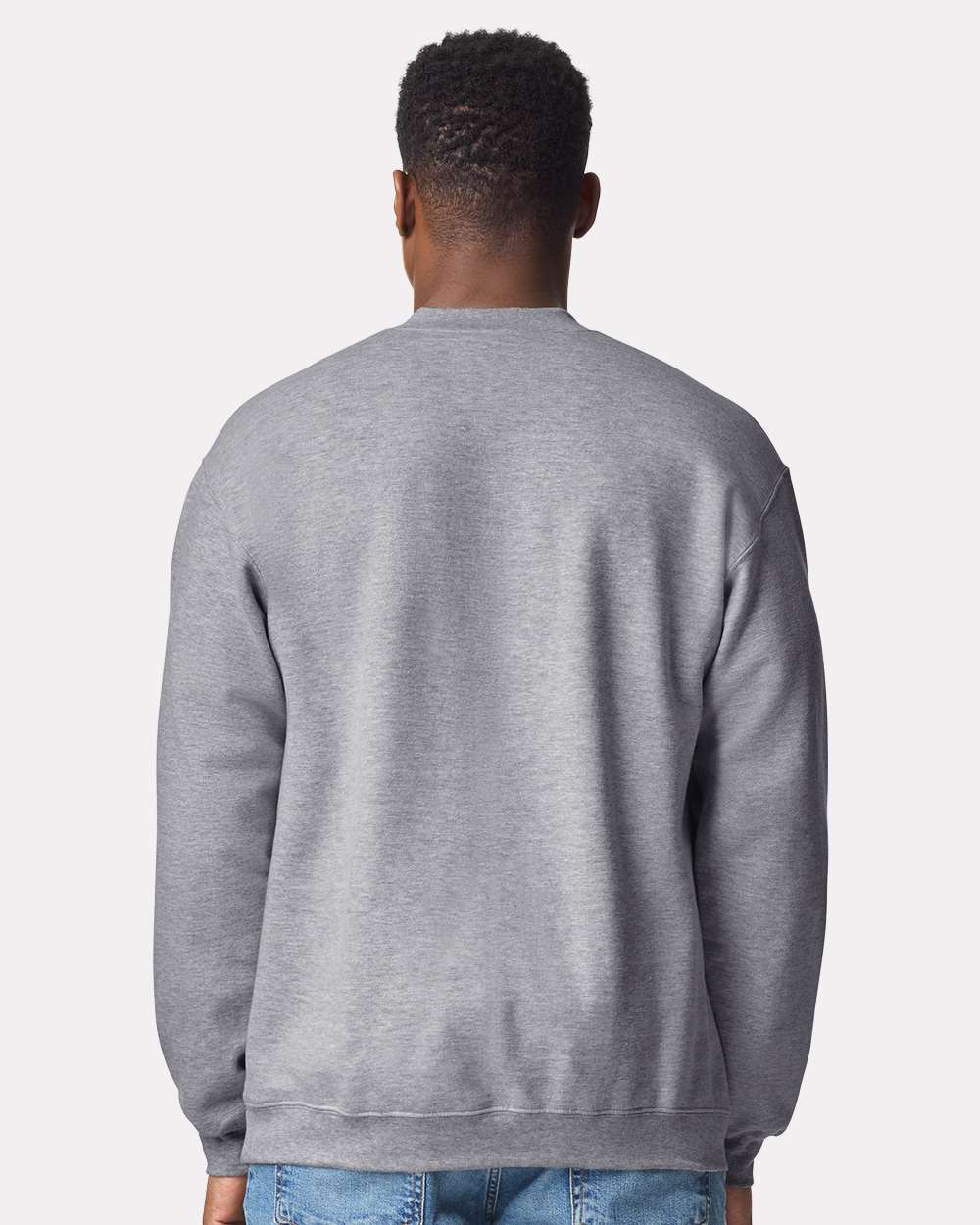 Unisex Softstyle® Midweight 1/4 Zip Sweatshirt - OnModelBack - B02660583 - Sport Grey