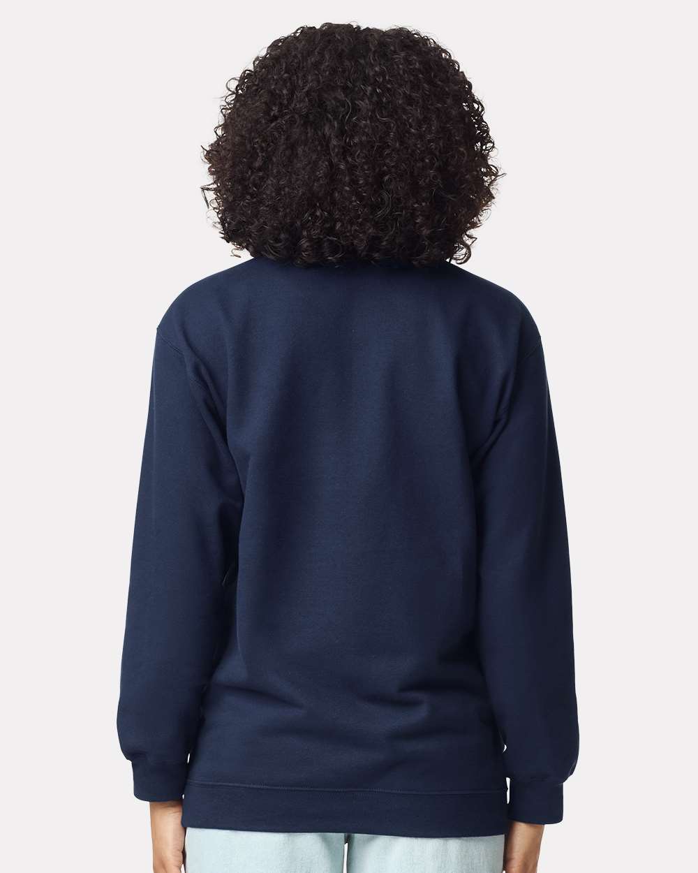 Unisex Softstyle® Midweight 1/4 Zip Sweatshirt - OnModelBack - B02660653 - Navy