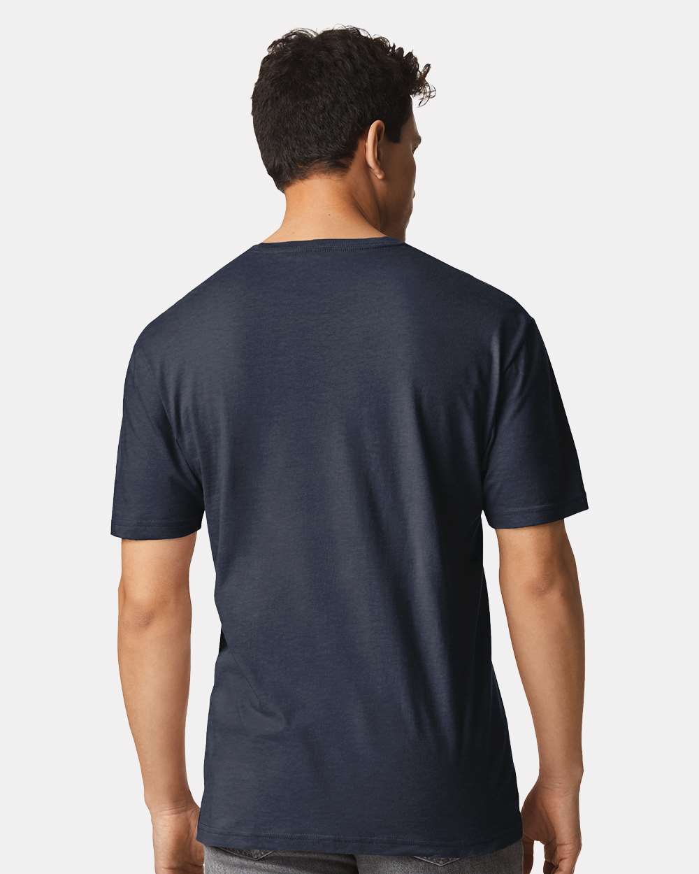 Unisex Light Cotton T-Shirt - OnModelBack - B02860102 - Heather Navy