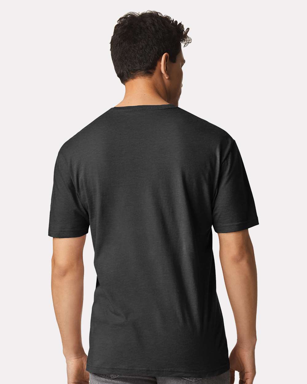Unisex Light Cotton T-Shirt - OnModelBack - B02860222 - Heather Dark Grey