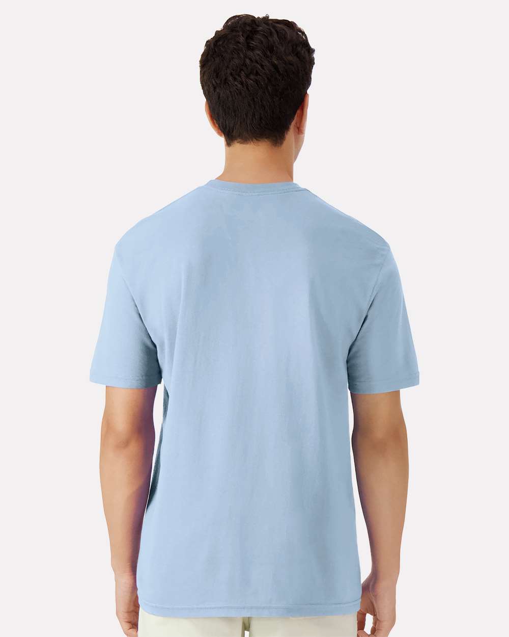 Unisex Light Cotton T-Shirt - OnModelBack - B02860252 - Light Blue
