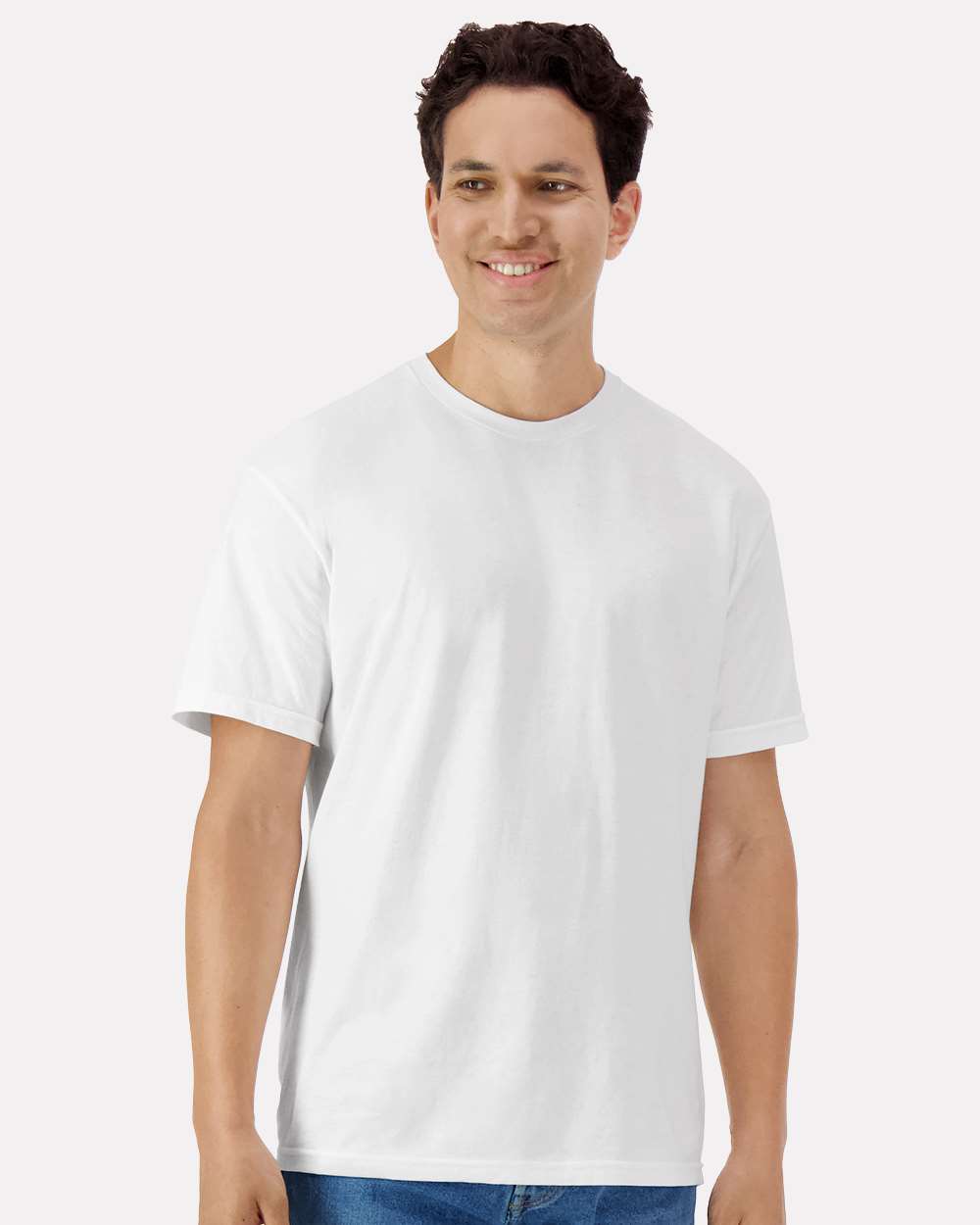 Unisex Light Cotton T-Shirt - OnModelFront - B02860002 - White