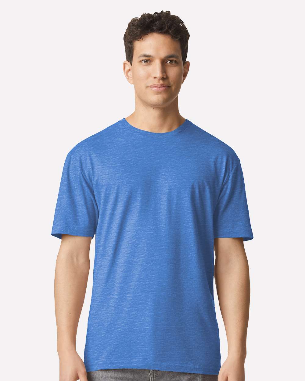 Unisex Light Cotton T-Shirt - OnModelFront - B02860272 - Heather Royal