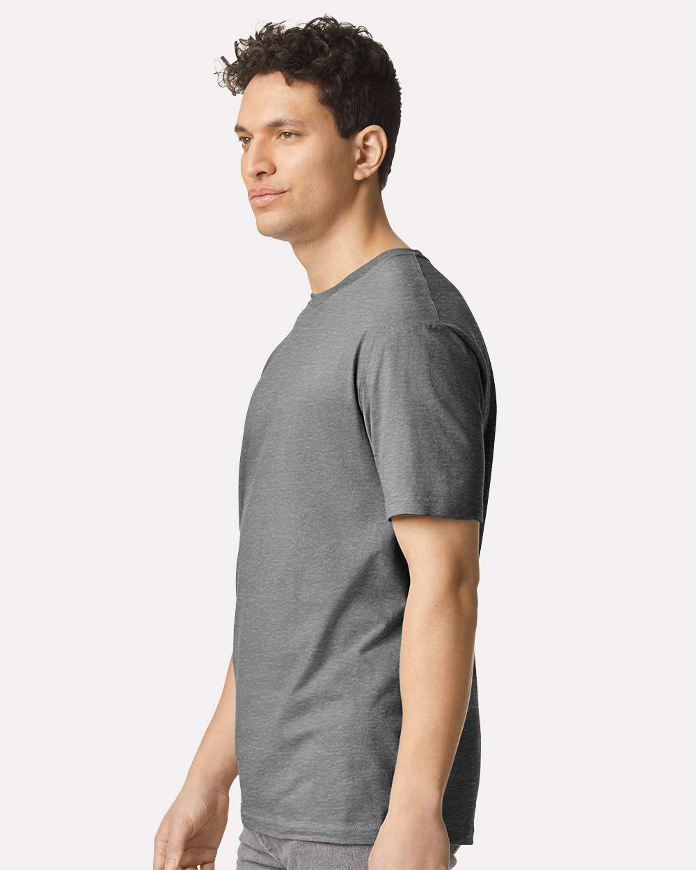 Unisex Light Cotton T-Shirt - OnModelSide - B02860092 - Graphite Heather